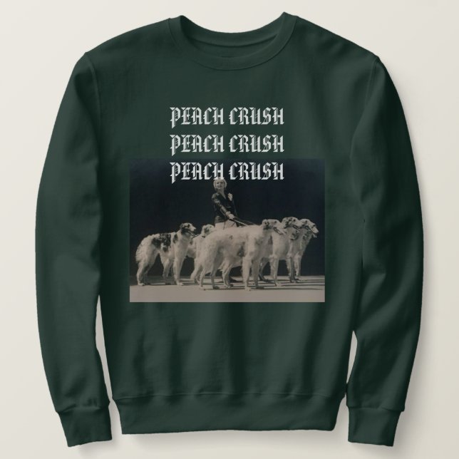 sweatshirt de barzoï d'écrasement de pêche (Design devant)