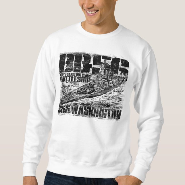Sweatshirt de basculement de Battleship Washington (Devant)