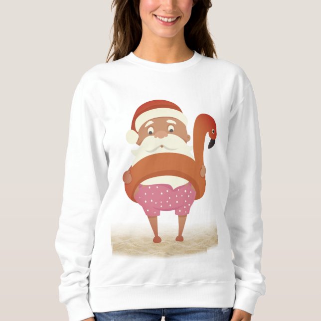 Sweatshirt de base des femmes de Père Noël tropica (Devant)