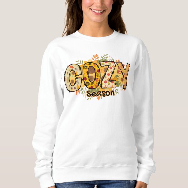 Sweatshirt de base Floral de saison confortable (Devant)