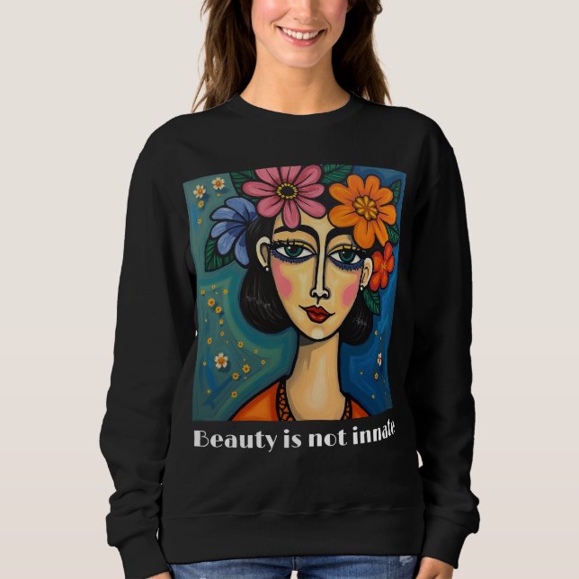 Sweatshirt de base pour femmes avec un message pos (Devant)