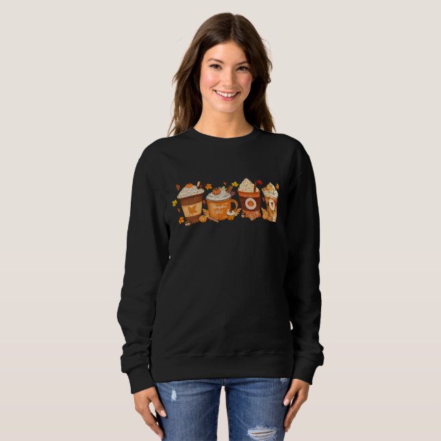 Sweatshirt de café d'automne (Devant entier)