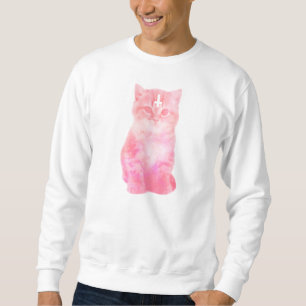 Sweatshirt de chat de rose en pastel