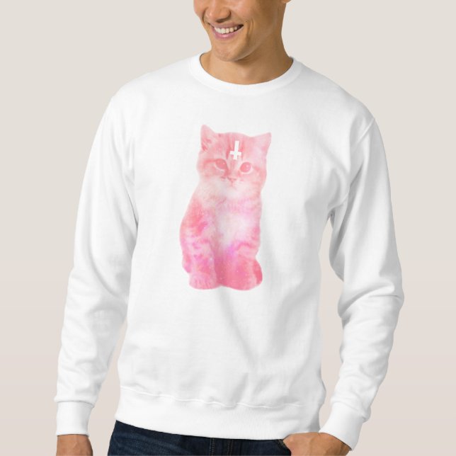Sweatshirt de chat de rose en pastel (Devant)