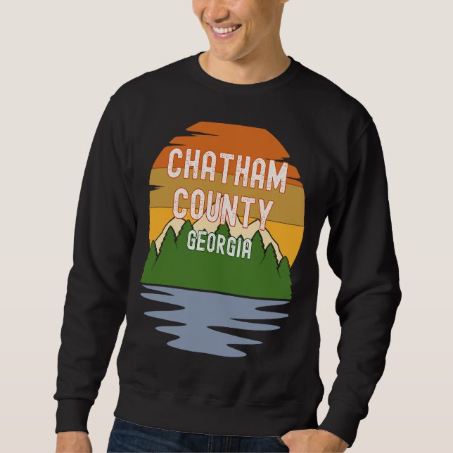 Sweatshirt De Chatham Comté Géorgie Vintage Sunset (Devant)