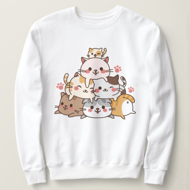 Sweatshirt de chats mignons (Design devant)