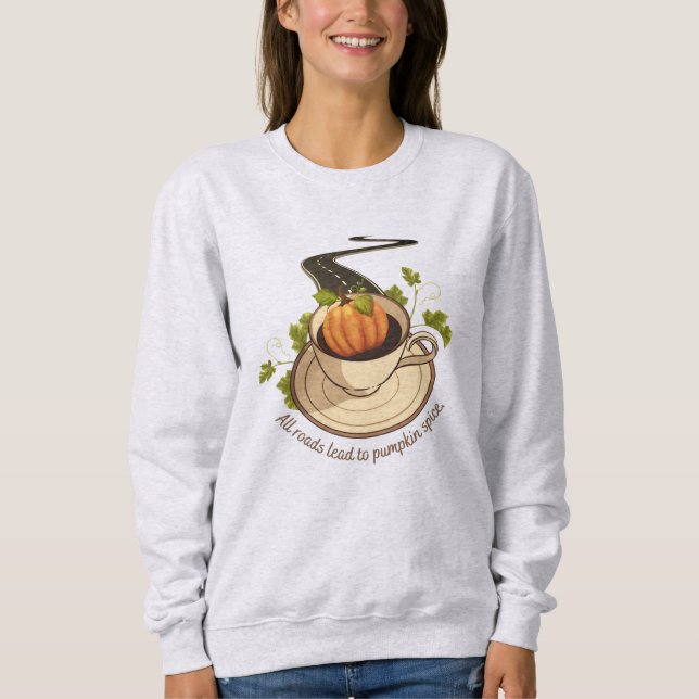Sweatshirt de chute citrouille épice (Devant)
