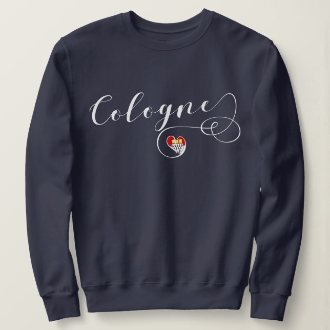 Sweatshirt de Cologne de coeur, drapeau de Köln (Design devant)
