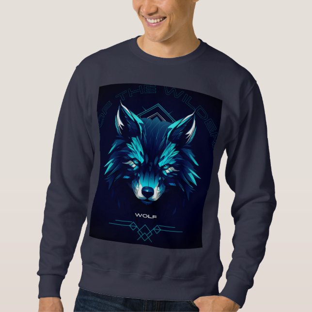 sweatshirt de conception de loup (Devant)