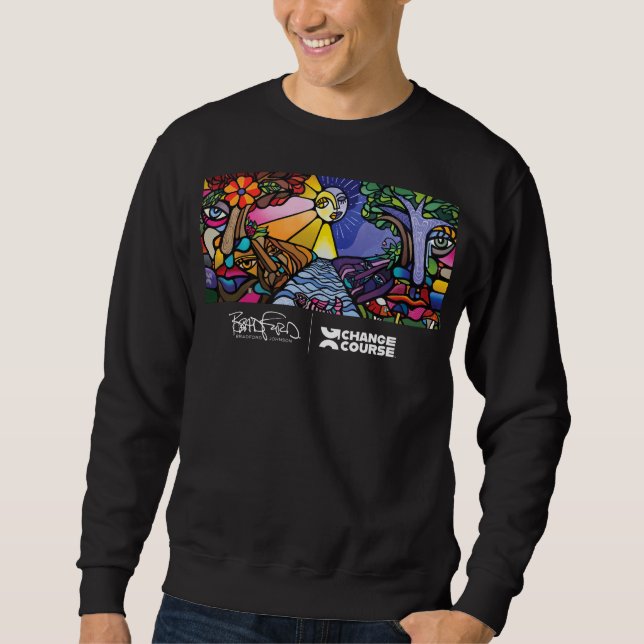 Sweatshirt de cou de l'équipage de couleur noire (Devant)