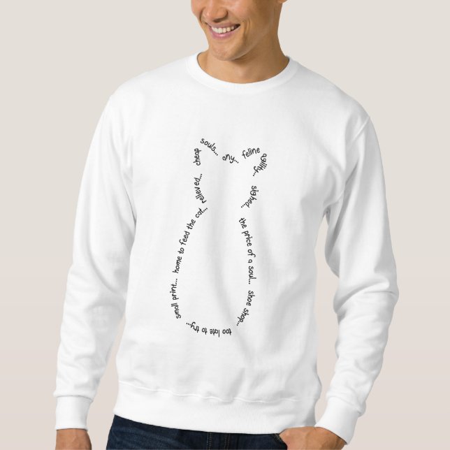 Sweatshirt de drabble de chat (texte noir) (Devant)