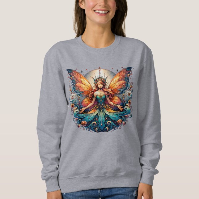 Sweatshirt de fées, Jumper magique à cou de crème (Devant)