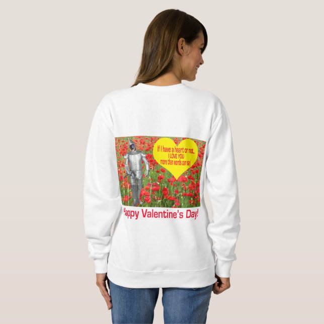 sweatshirt de femmes. Heureuse Sainte-Valentin. no (Dos entier)