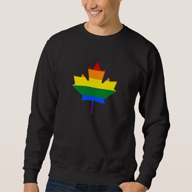 Sweatshirt de feuille d'érable Rainbow (Devant)
