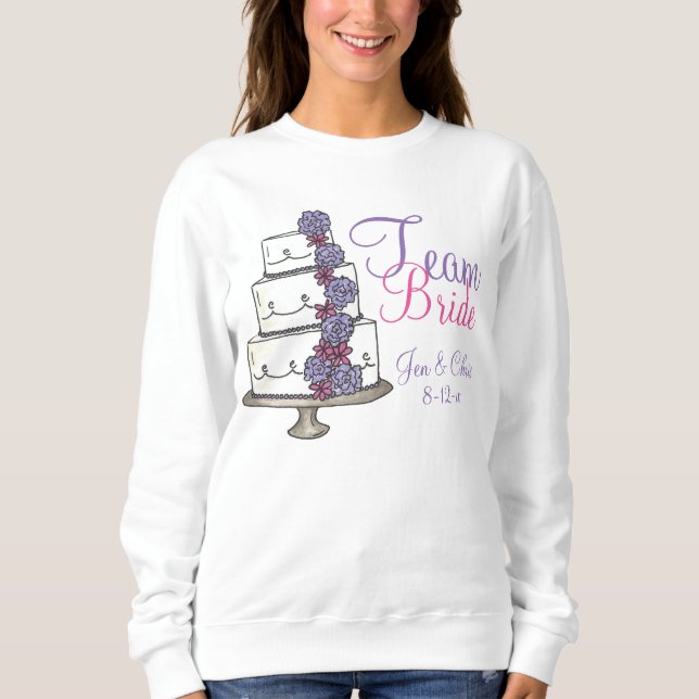 Sweatshirt de gâteau Mariage personnalisé de l'équ (Devant)