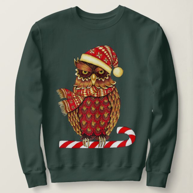 Sweatshirt de hibou de Noël (Design devant)
