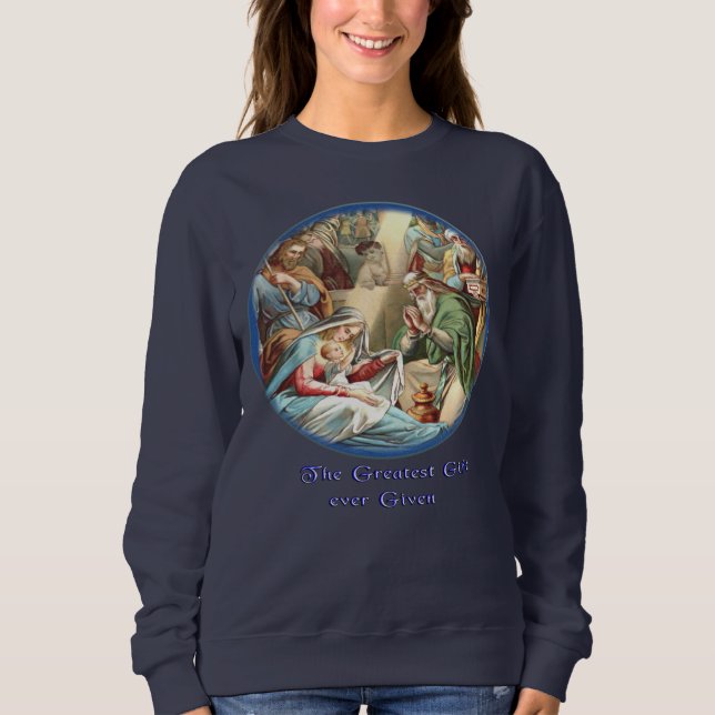 Sweatshirt de la scène de la nativité (Devant)