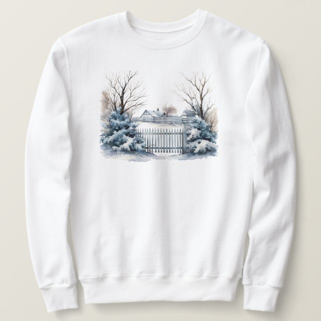 Sweatshirt de la scène d'hiver (Design devant)