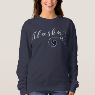 Sweatshirt de l'Alaska de coeur, drapeau d'Alaska