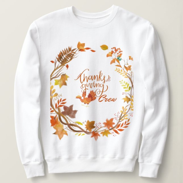Sweatshirt de l'équipage de Thanksgiving (Design devant)