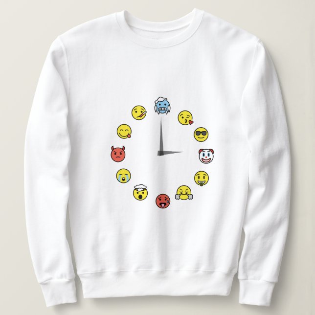 Sweatshirt de l'horloge Emoji (Design devant)
