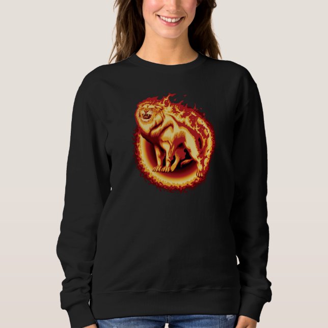 Sweatshirt de lion feu (Devant)