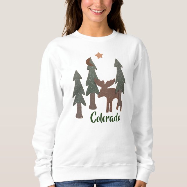 Sweatshirt de l'orignal dans les pins (Devant)