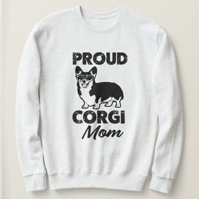 Sweatshirt de maman du chien de corgi des femmes (Design devant)