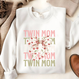 Sweatshirt de maman jumelle, coquette bow-shirt, c