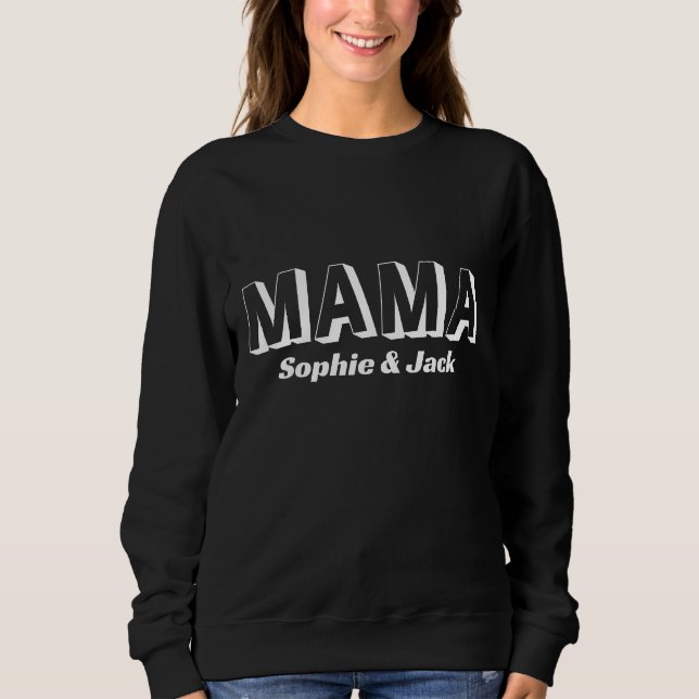 Sweatshirt de maman personnalisé avec nom d'enfant (Devant)