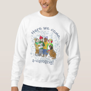 Sweatshirt de Noël avec enfants et St. Bernard