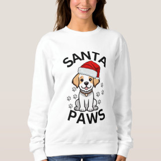 Sweatshirt de Noël Dames - Père Noël Paws Chien