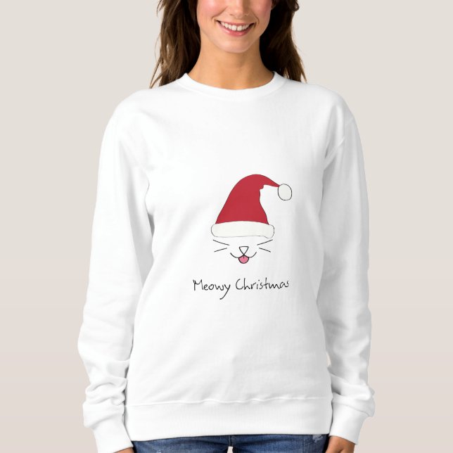 Sweatshirt de Noël de Meowy (Devant)