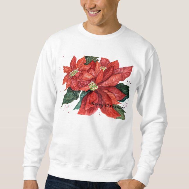 Sweatshirt de Noël de poinsettia (Devant)