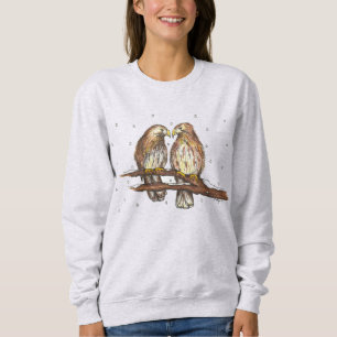Sweatshirt de Noël des oiseaux de chasse à la neig