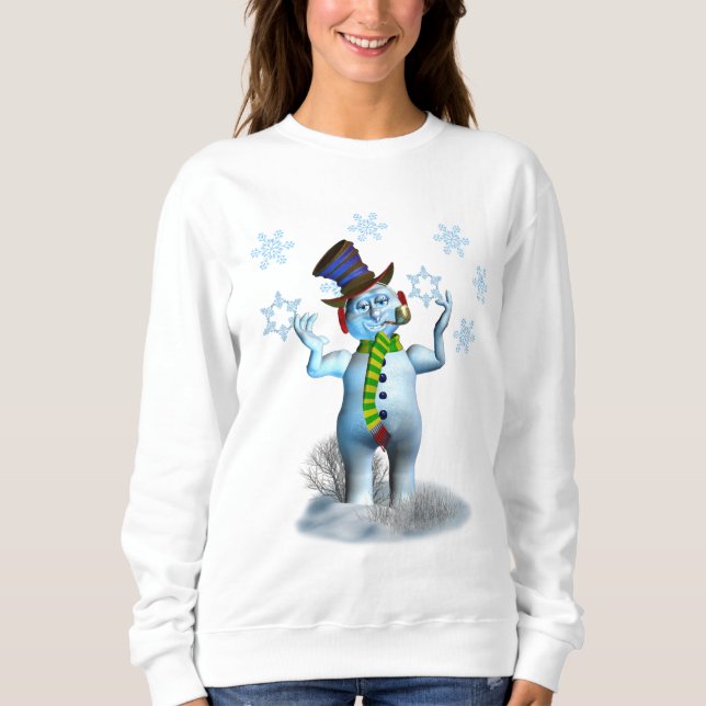 Sweatshirt de Noël féminine avec Snowman (Devant)