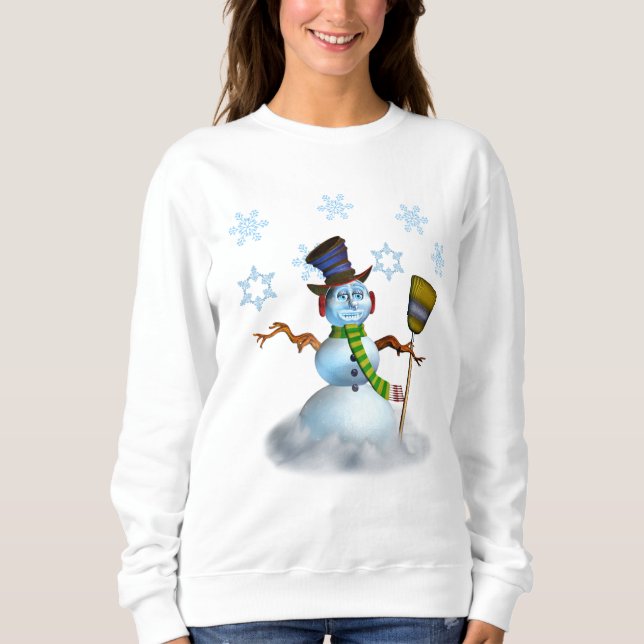 Sweatshirt de Noël féminine avec Snowman (Devant)