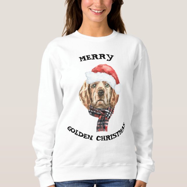 Sweatshirt de Noël Golden Retriever (Devant)