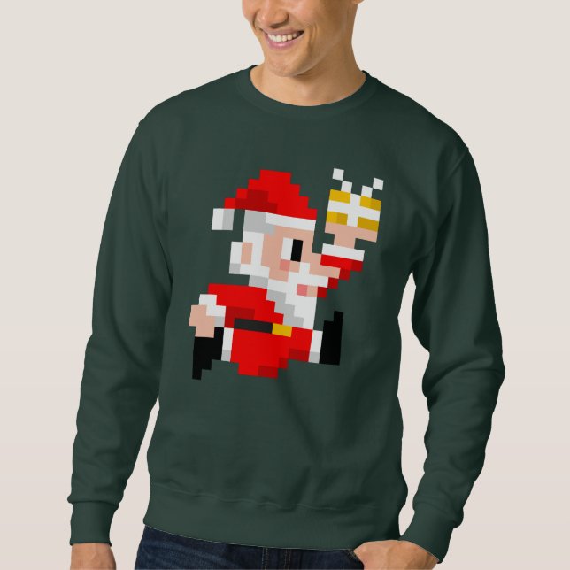 Sweatshirt de Noël hideux de 8 bits pour hommes (Devant)