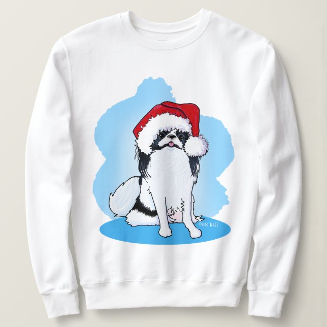 Sweatshirt de Noël japonais Chin (Design devant)