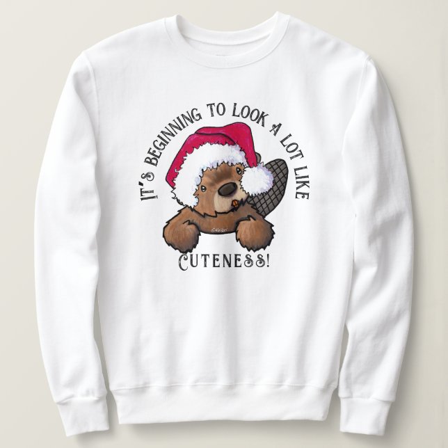 Sweatshirt de Noël KiniArt Beaver (Design devant)