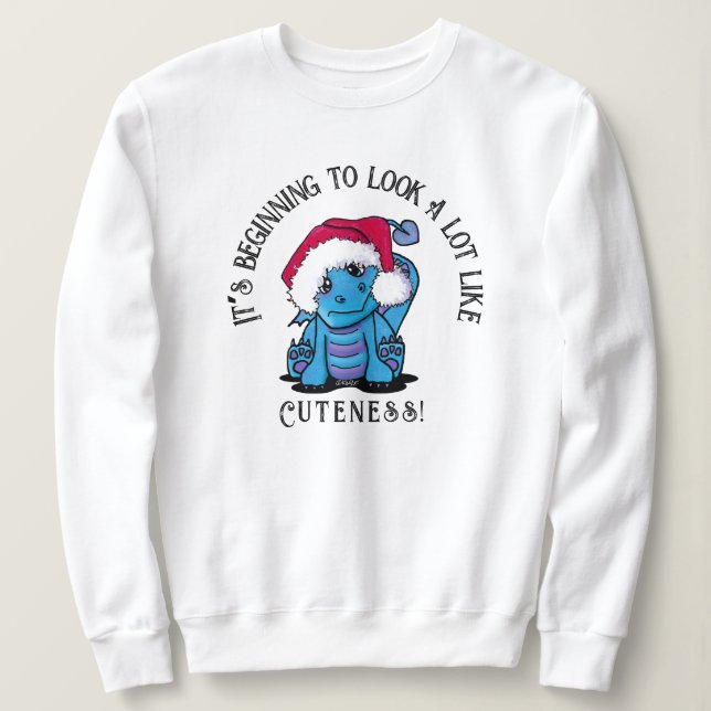 Sweatshirt de Noël KiniArt Dragon (Design devant)