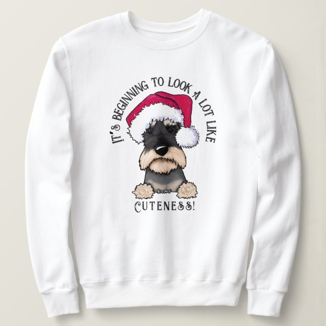 Sweatshirt de Noël KiniArt Schnauzer (Design devant)