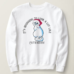 Sweatshirt de Noël KiniArt White Cat