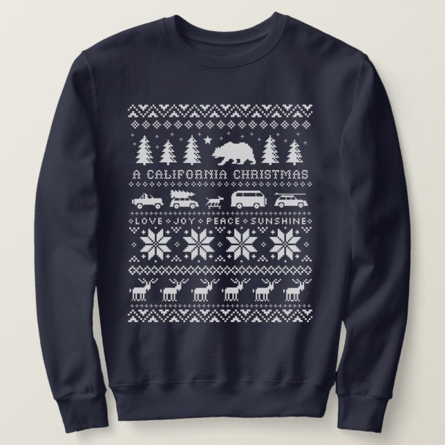 Sweatshirt de Noël moche de Californie (Design devant)