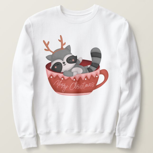 Sweatshirt de Noël Racoon (Design devant)