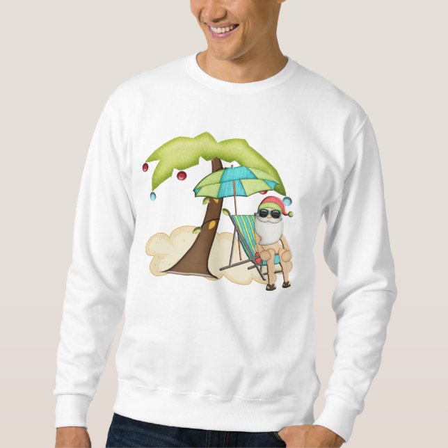 Sweatshirt de Noël Tropical Père Noël (Devant)