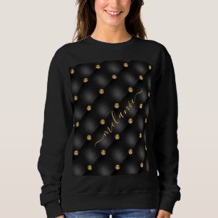 Sweatshirt de nom personnalisé de Diamant d'or noi