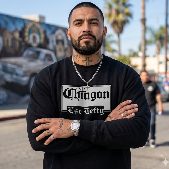 Sweatshirt de nom personnalisé Mens Chingón (Personalized Chingón Sweatshirt)