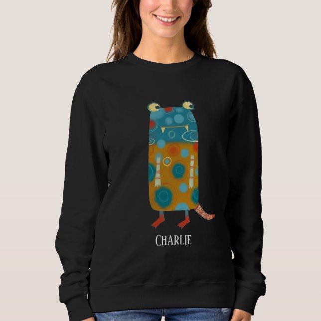 Sweatshirt de nom personnalisé Monster Esme (Devant)